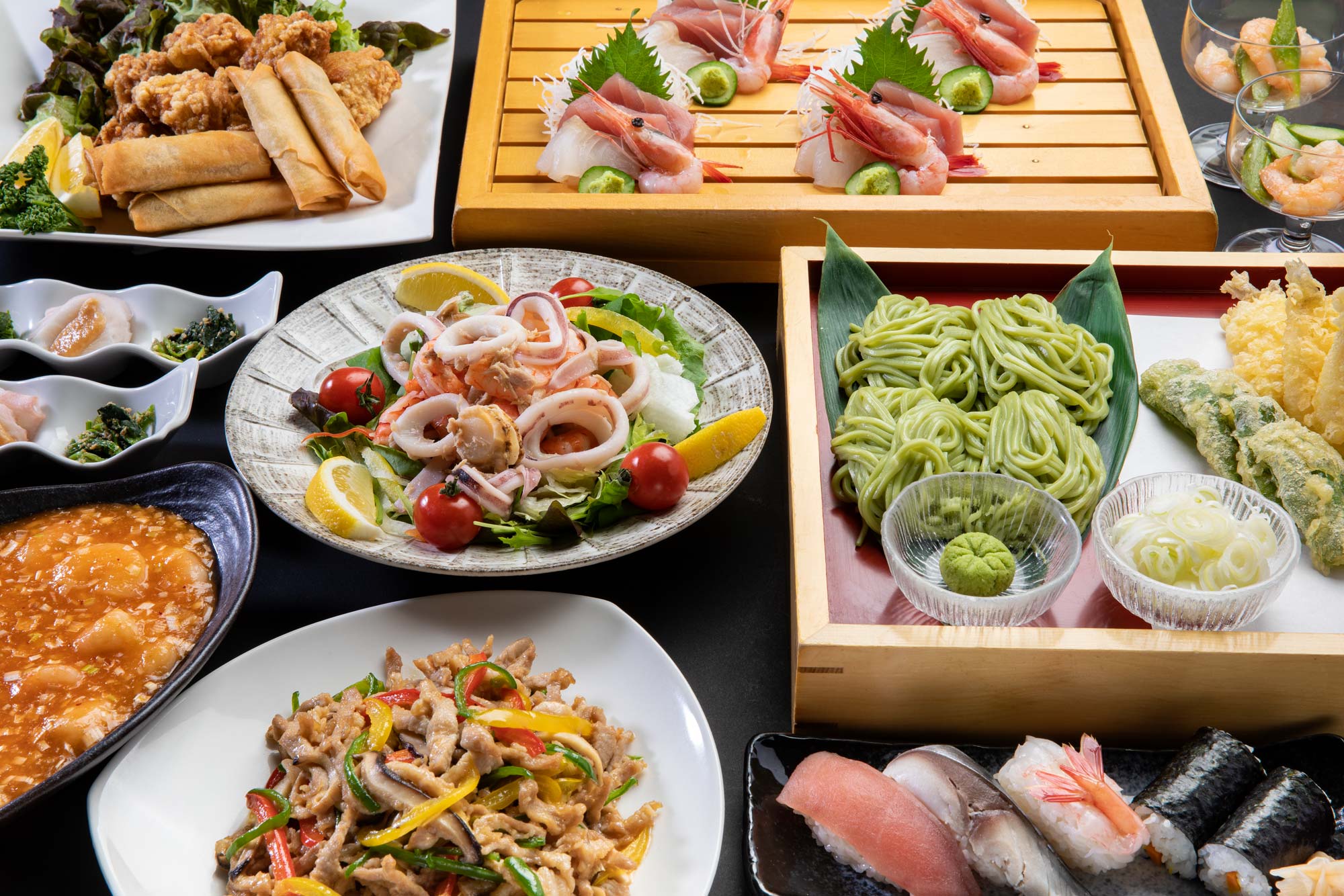 北海道新十津川町サンヒルズサライ　宿泊料理　宴会料理の写真